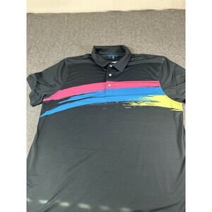 Chubbies Shirt Mens XL Black Paint Splatter  Performance Golf Polo
